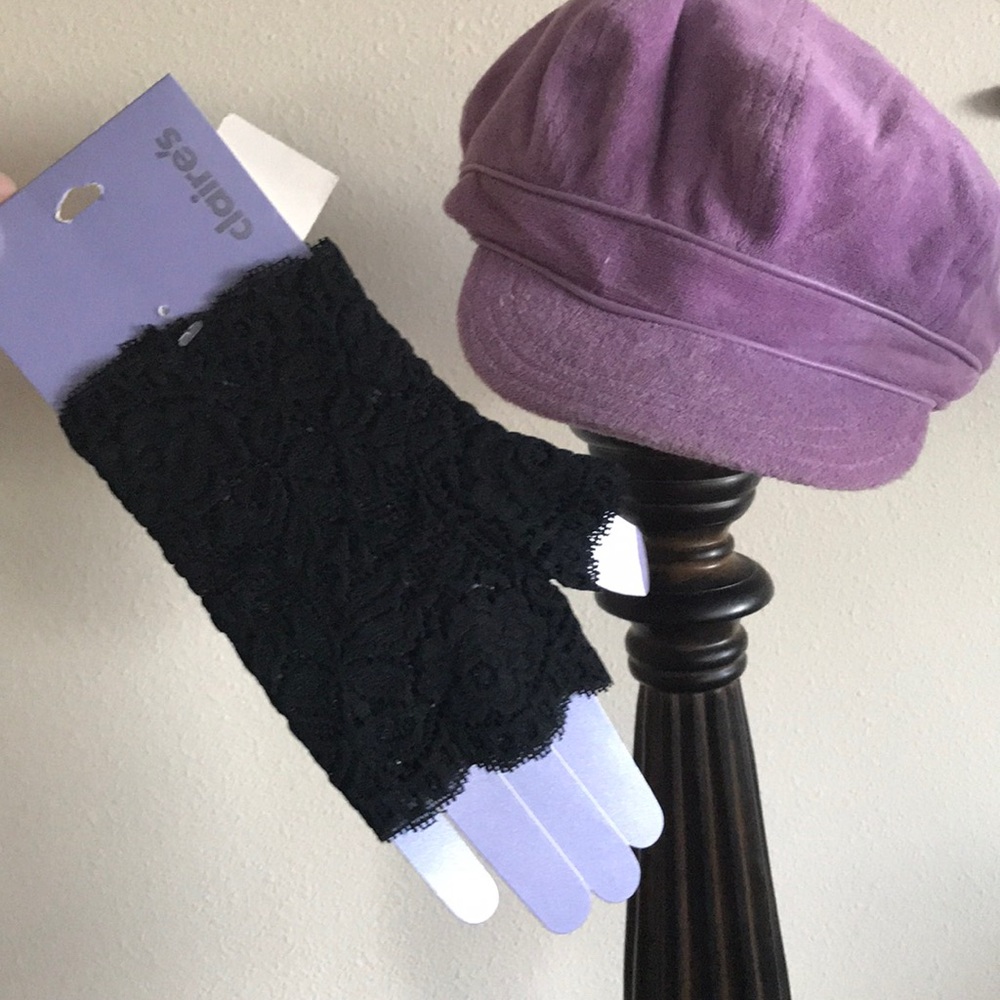 Limited Too vtg hat and Claire’s Madonna gloves